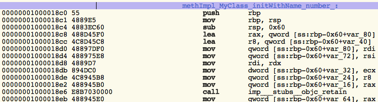 A disassembled method in Hopper