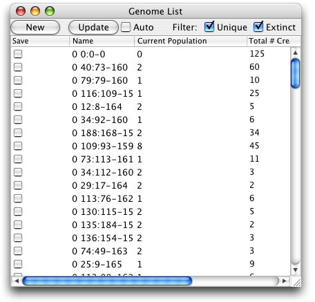 Genome List screenshot
