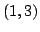 $(1, 3)$